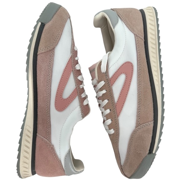 Tretorn Women's Rawlins Retro Sneakers Suede Pink White Size 10M Casual Shoes - Picture 1 of 14